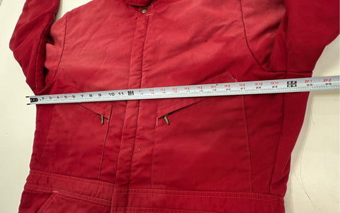 Vintage 80s Berco Quilt Lined Insulated Work Coveralls Red Sz L Regular