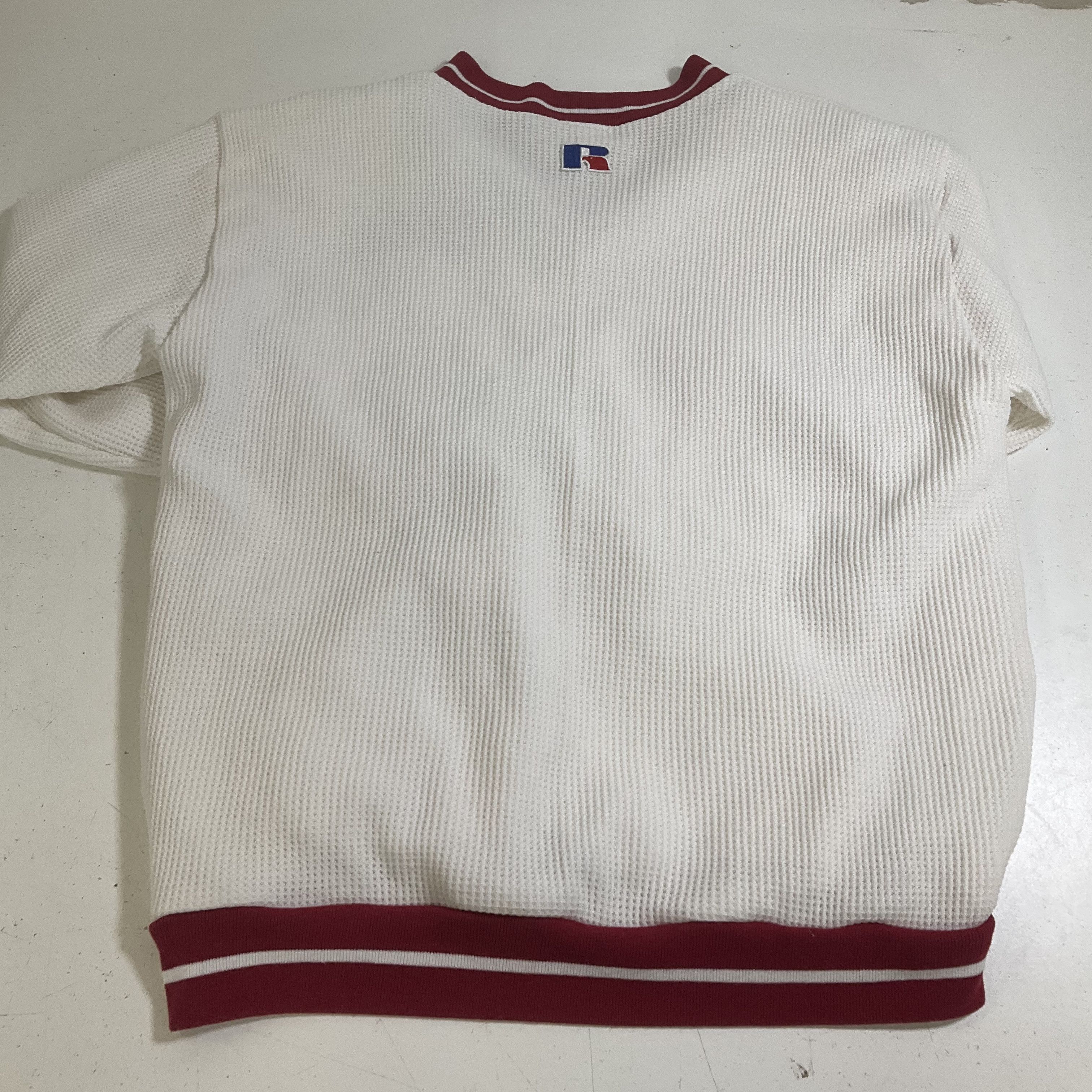 Vintage 90s Russell Alabama Bama Thermal Pullover Pocket Sweater Men's XL