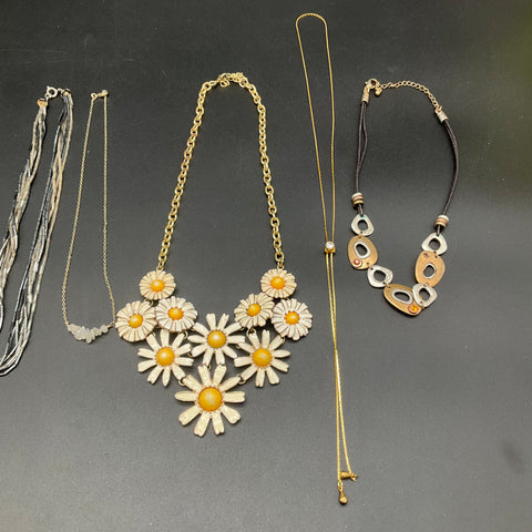 Vintage Style Statement Costume Jewelry Lot of 9 Daisy Lion Medallion Necklaces