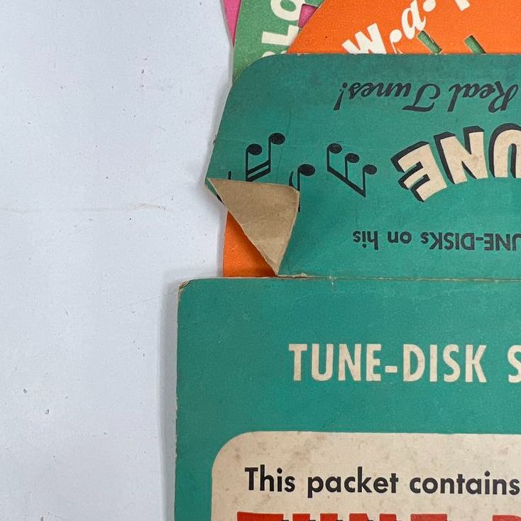 Vintage 1949 Kenner Blow A Tune Tune Disks Toy Music Record Lot Sets A & D