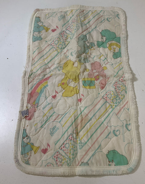 Vintage Care Bears Baby Linens & Flannel Scraps 6 Pieces Baby Hugs Baby Tugs