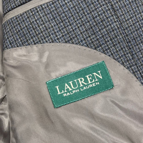 Lauren Ralph Lauren Gray Blue Houndstooth Wool Sport Coat Blazer Men's 48R