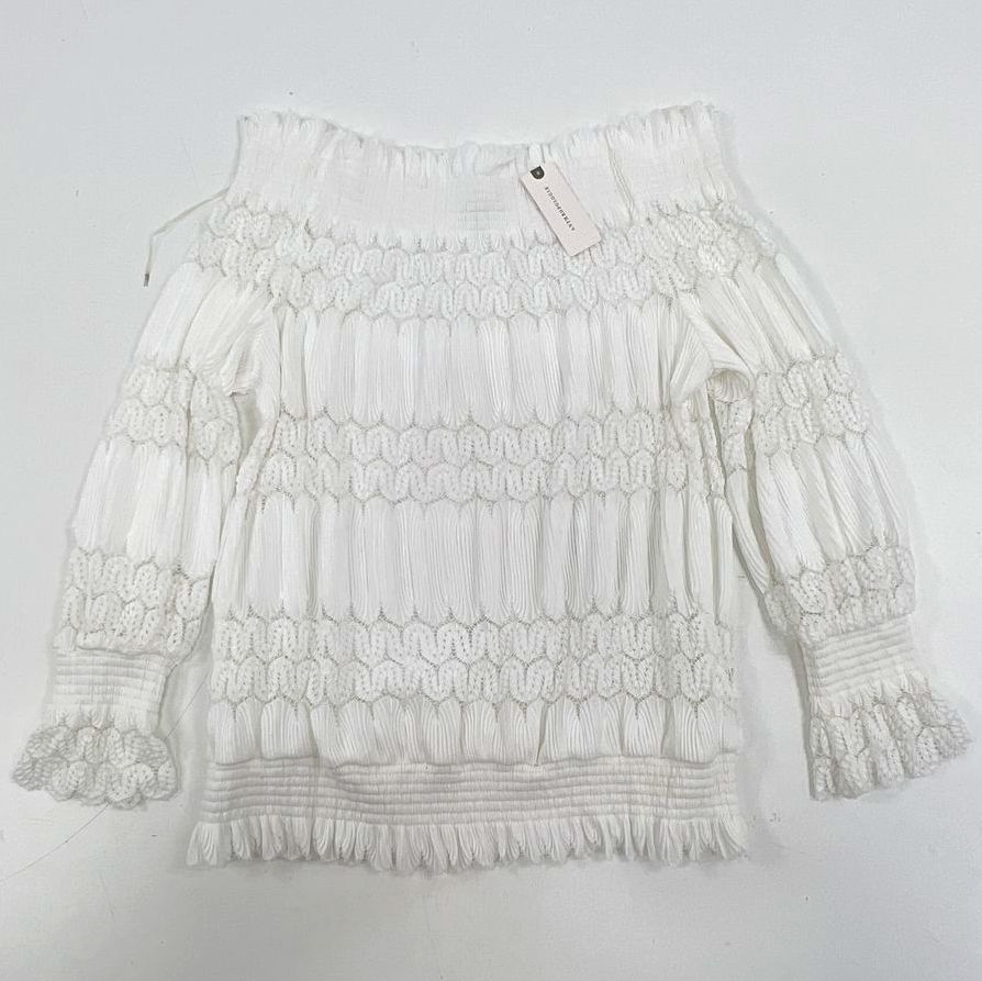 Anthropologie Top Lot 2 Maeve Textured Pullover Lace Buttondown NWT Sz XS 6