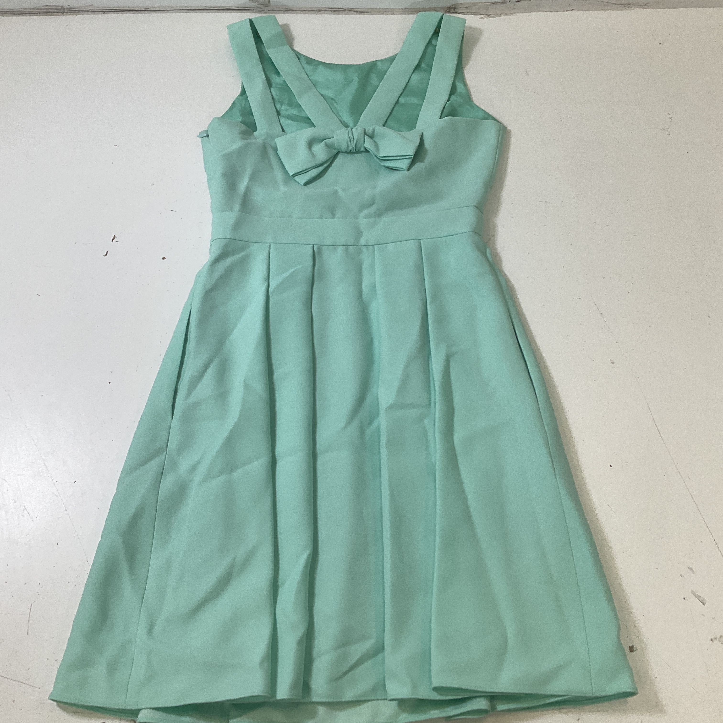 Kate Spade New York Mint Green Bow Back Dress Pleated Skirt Pockets Size 0