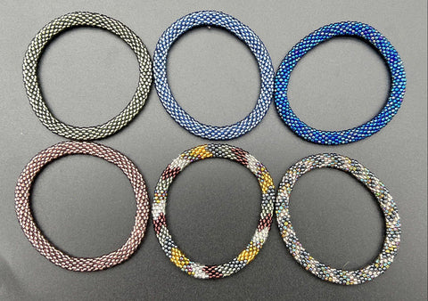 Mixed Style Beaded Boho Rhinestone Stretch Bracelets Wearable Jewelry Lot of 30
