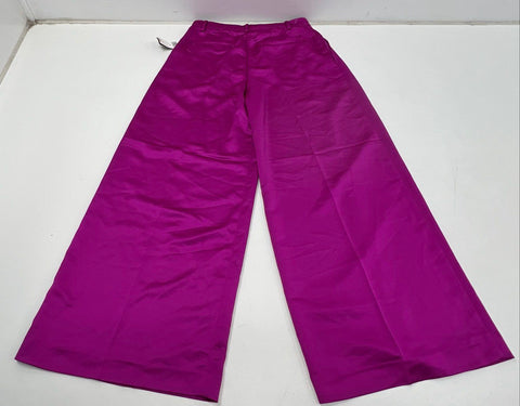 Lauren Ralph Lauren Women's Fuchsia Satin Wide Leg Pleated Pants Sz 8 NWT