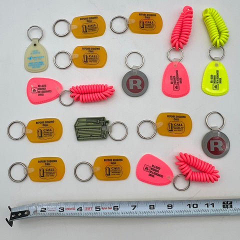 Advertising Keychain Lot 15 Pieces Vintage Promotional Plastic Various