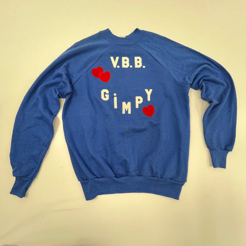 Vintage 80s Folk Art Novelty "Gimpy" 50th Birthday Gag Sweatshirt USA Sz XL