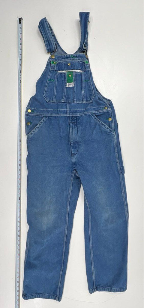 Liberty Denim Bib Overalls Carpenter Triple Stitch Blue Workwear Sz 32x30