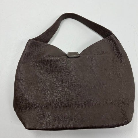Dooney & Bourke Taupe Pebbled Leather Lock Hobo Shoulder Bag Gold Hardware