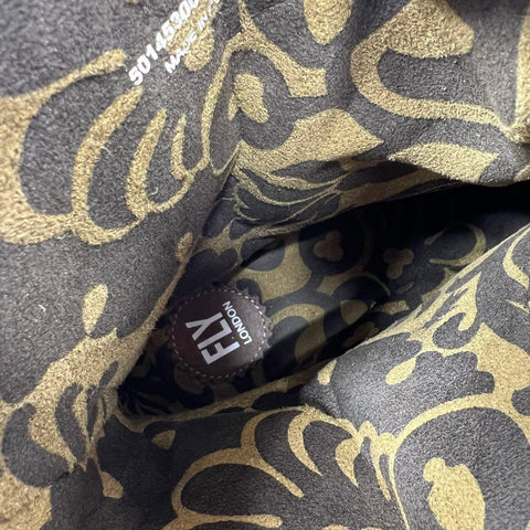 Fly London Yama Brown Suede Wedge Heel Ankle Boots Size 41