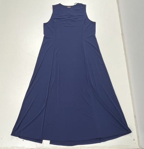 Michael Kors Navy Blue Grommet Lace-Up V-Neck Dress Women's XL