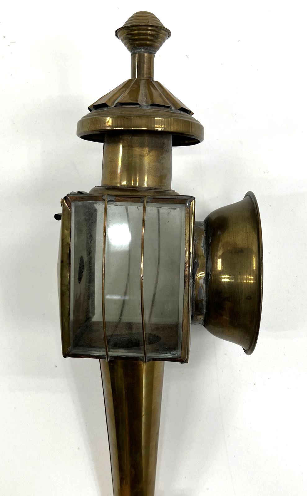Vintage Collectible Reproduction Brass & Glass Railroad Lantern