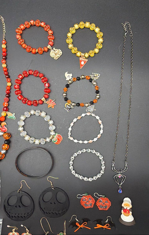Halloween Fall Thanksgiving Jewelry Lot 40+ Pc Necklaces Bracelets Earrings 2lb