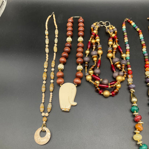 Vintage Boho Costume Jewelry Lot of 8 Liz Claiborne Beaded Sun Bird Pendants
