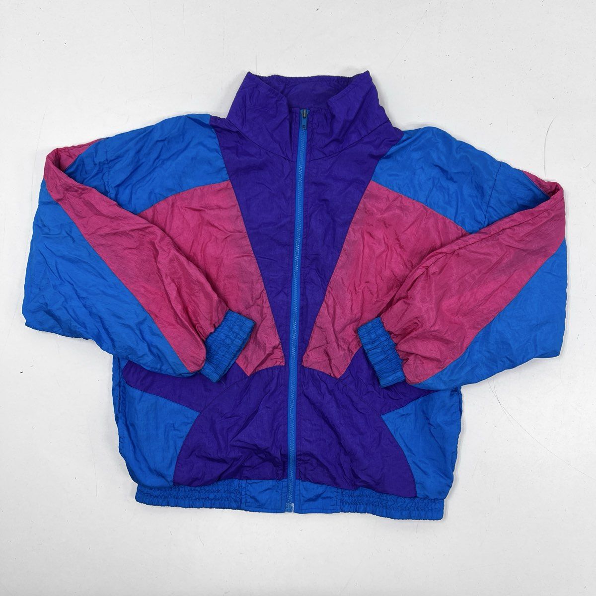 Vintage 90s Longstreet Missy Colorblock Windbreaker Jacket Sz S
