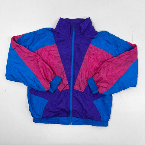 Vintage 90s Longstreet Missy Colorblock Windbreaker Jacket Sz S
