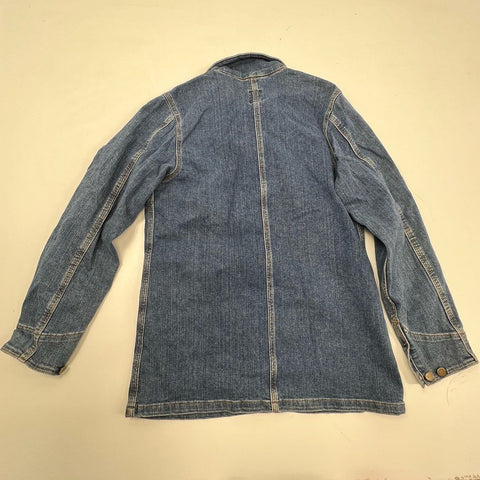 Carhartt Womens Blue Denim Chore Coat Jacket WC019 Workwear Size Medium