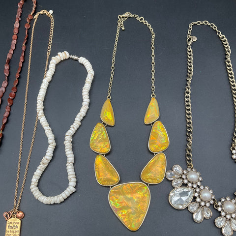 Loft & Modern Statement Necklaces Beaded Rhinestone Pendant Jewelry Lot of 7