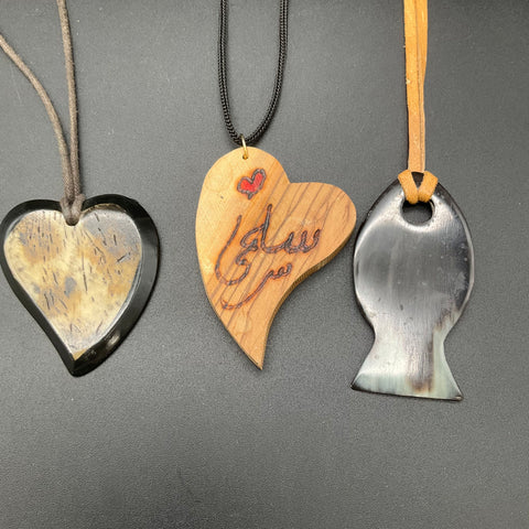Boho Artisan Jewelry Lot 6 Necklaces Heart Locket Watch Ocarina Fish Horn