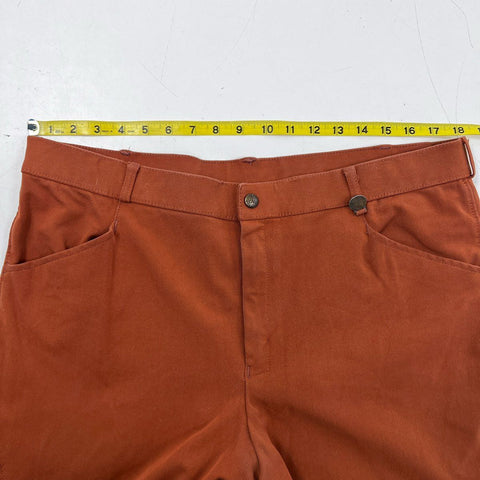 Ovation Women's Equestrian Jodhpurs Breeches Rust Burnt Orange Knee Patches 38L