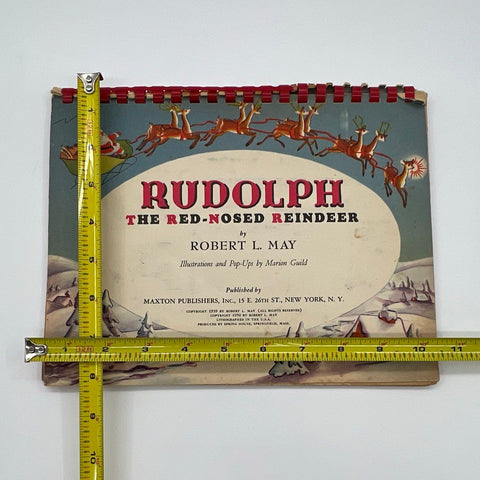 Vintage 1950 Rudolph The Red-Nosed Reindeer Pop-Up Book Robert L. May Maxton