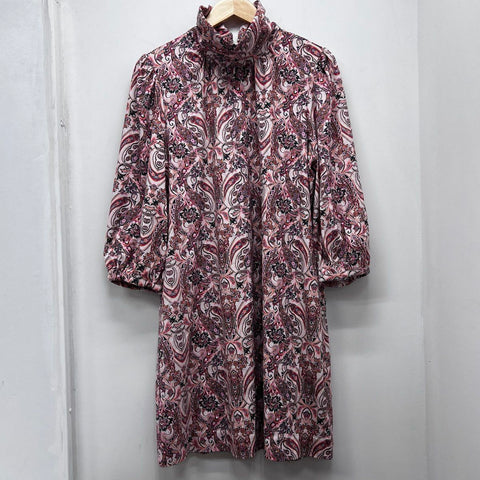 Tyler Boe Women's Paisley Mock Neck Balloon Sleeve Shift Dress Multi Sz XL NWT