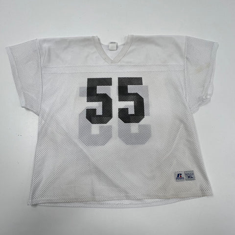 Russell Athletic White Mesh Football Practice Jersey #55 Men's Size XL