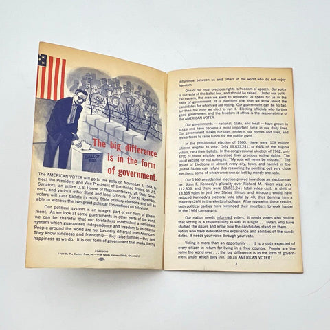 Vintage 1964 American Voter Presidential Election Booklet Ever Sweet Foods