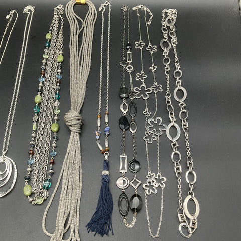 Lia Sophia Liz Claiborne Ann Taylor Jewelry Lot 10 Necklaces Silver Gold Tone