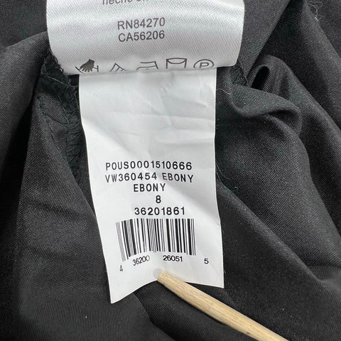 WHITE by Vera Wang VW360454 Black One Shoulder Ruched Gown Dress Women's Size 8