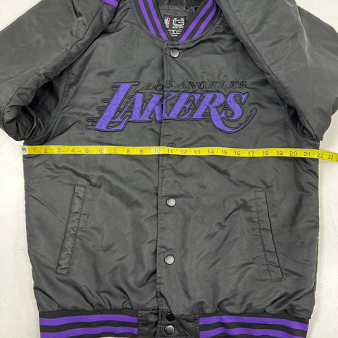 Ultra Game Men's Los Angeles Lakers Black Quilted Varsity Bomber Jacket Sz S