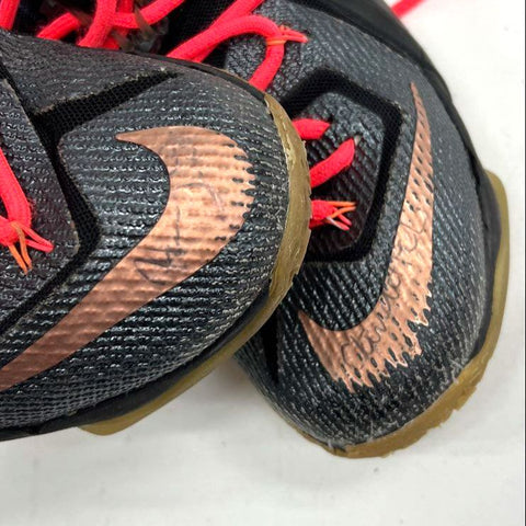 Nike LeBron 12 Instinct Black Crimson Basketball Shoes Size 8.5 COA