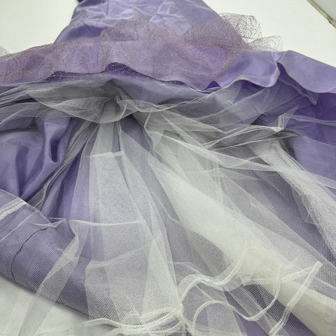 Vintage 90s Jessica McClintock Gunne Sax Purple High-Low Tulle Dress USA Sz 7