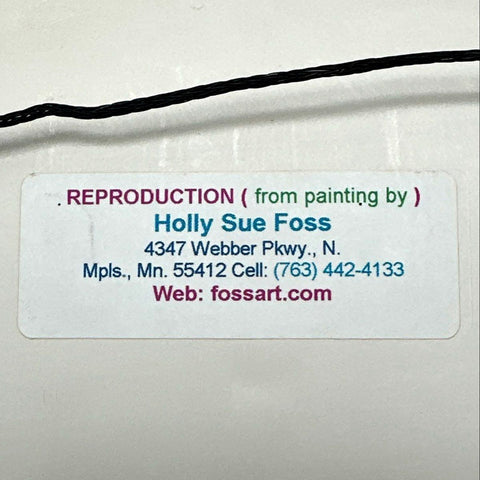 Holly Sue Foss Signed Print "The Jungle" Whimsical Animals Framed Folk Art