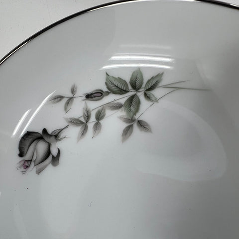 Noritake Janette 6604 10 Piece Fruit Dessert Bowl Set Platinum Trim Vintage
