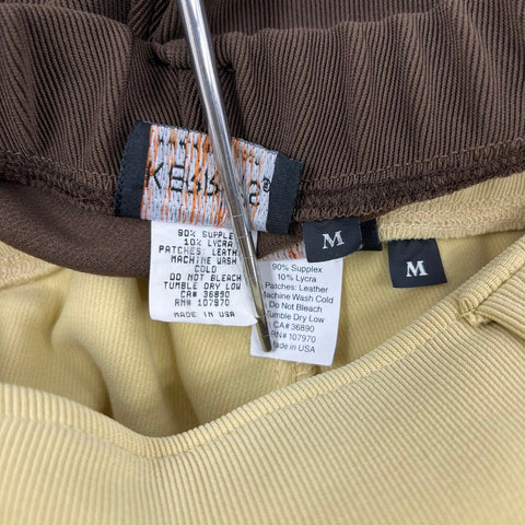 Lot of 2 Kerrits Women's Microcord Knee Patch Riding Breeches Tan Brown Sz M