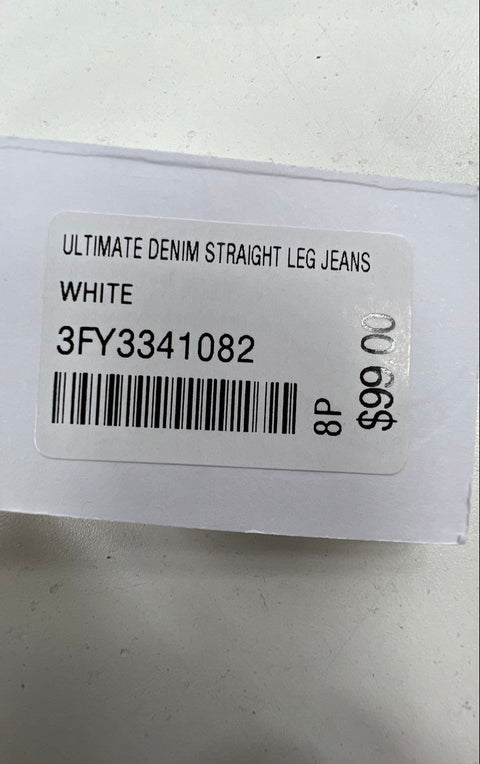 Soft Surroundings Women's Ultimate Denim Straight Leg Jeans White NWT Sz 8P