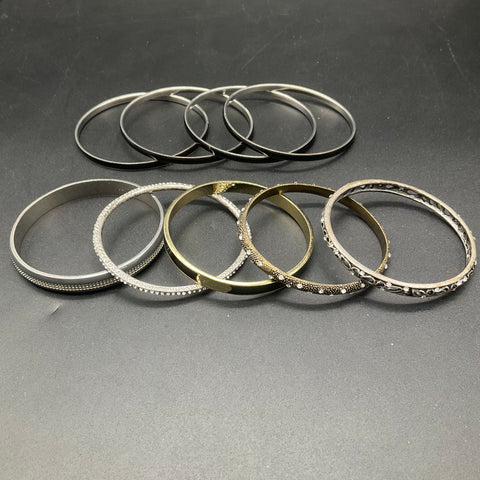 22 Piece Fashion Jewelry Bangle Bracelet Lot Gold Silver Tone Rhinestone Enamel