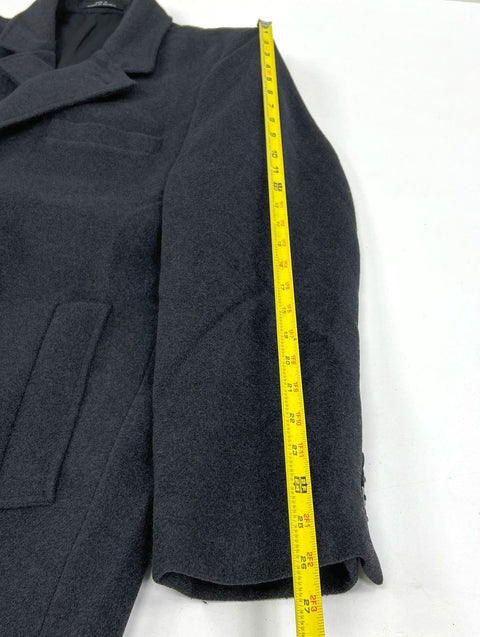 London Fog Signature Charcoal Gray Wool Blend Overcoat Top Coat Men's Size 42R