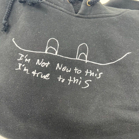 Volcom x Basquiat Mens I'm True To This Pullover Hoodie Black Embroidered XL