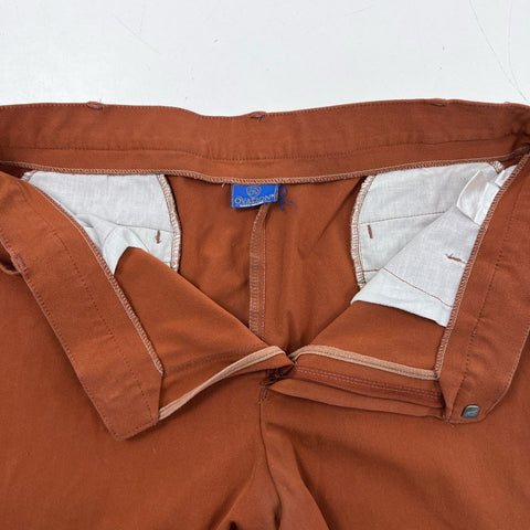 Ovation Women's Equestrian Jodhpurs Breeches Rust Burnt Orange Knee Patches 38L