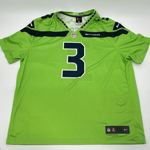 Nike Men's Seattle Seahawks Russell Wilson #3 Green Color Rush Jersey 3XL