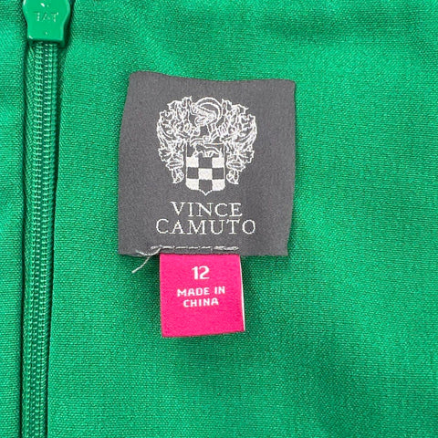 Vince Camuto Women's Green One Shoulder Ruched Sheath Cocktail Dress NWT Sz 12