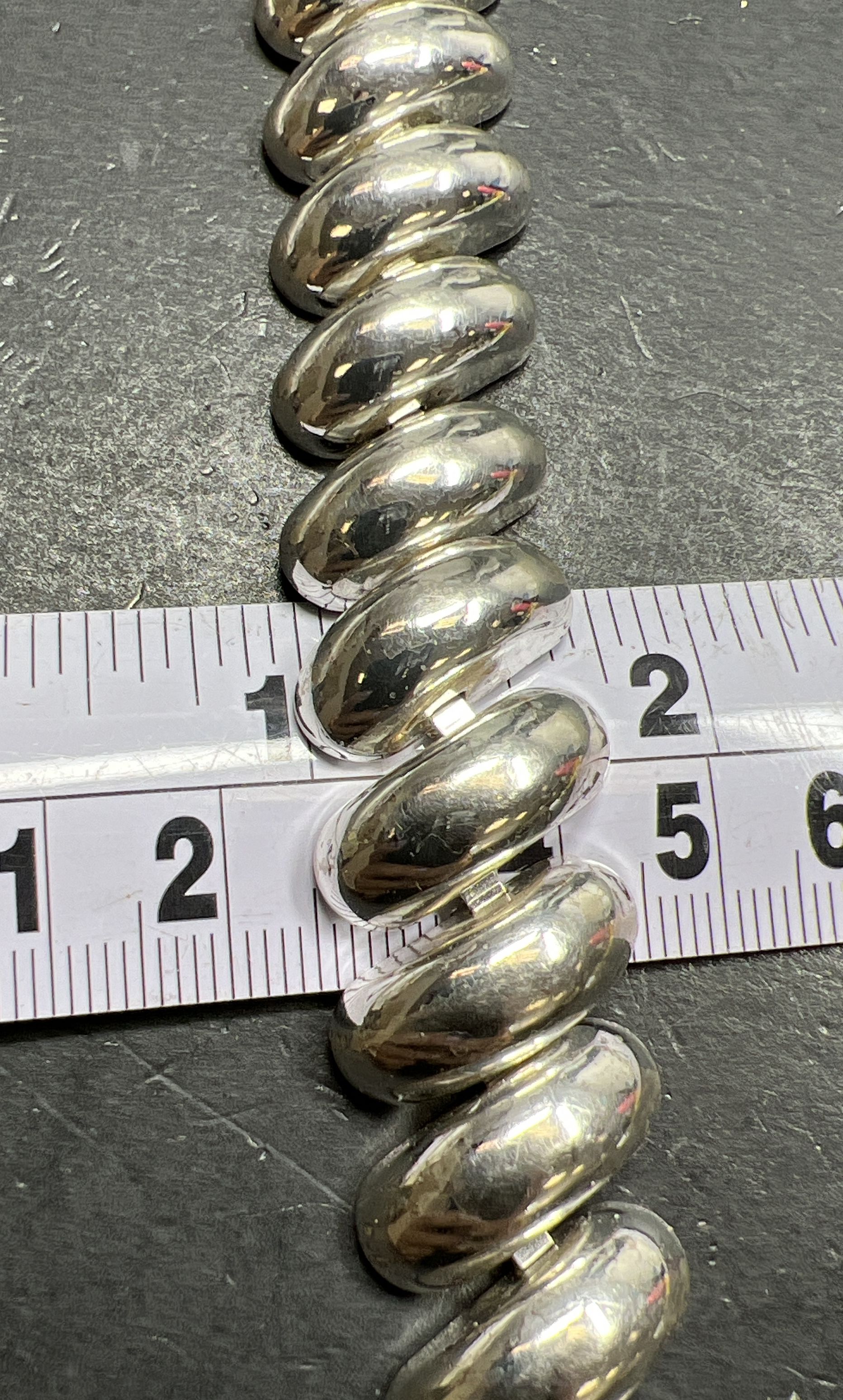 Vintage Napier Macaroni Link Silver tone Bracelet 28.19g