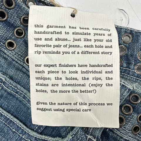 7 For All Mankind Women's Grommet Flare Jeans Vintage Y2K Distressed NWT Sz 27