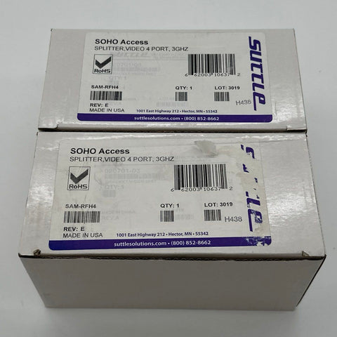 Lot of 2 Suttle SOHO Access SAM-RFH4 4-Port Video Splitter 3GHz Not Tested As Is