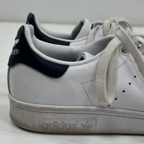 Adidas Stan Smith S81020 White Navy Leather Low Top Sneakers Size 8.5