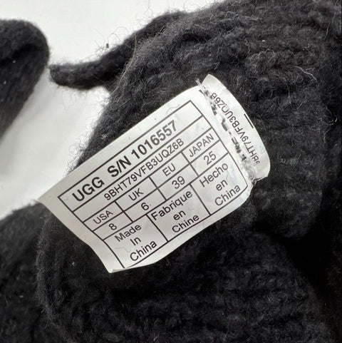 UGG Isla Black Cable Knit Button Tall Boots Women's Size 8