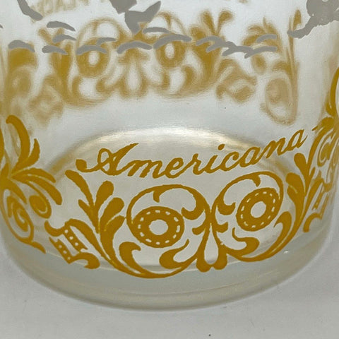 Hazel Atlas Americana Tumbler Set 3 Vintage Mixed Scene Drinking Glasses 5 In